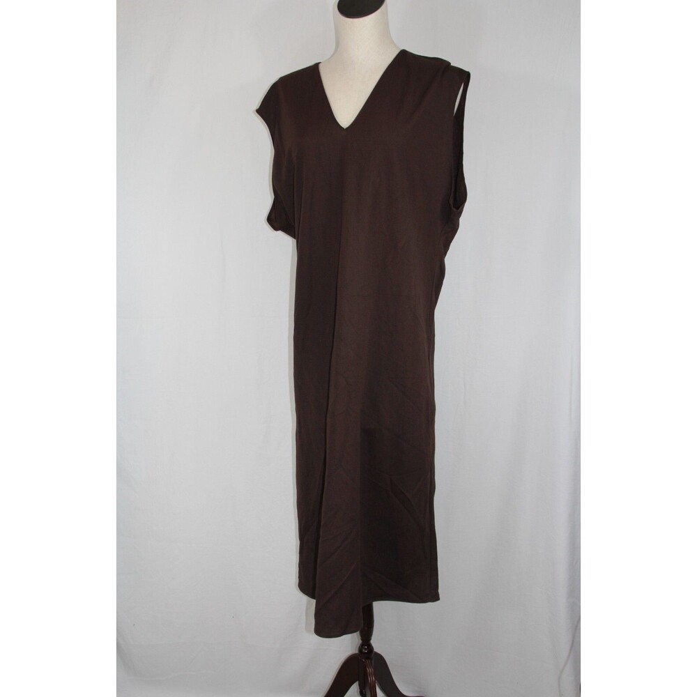 Zara Women's Brown Straight Dress Lagenlook Oversized Dolman Sleeve Cap SleeveXS